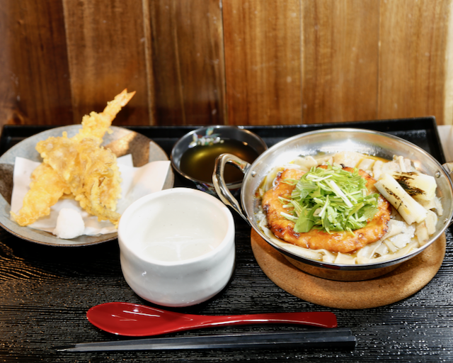 栗さつま揚げの鍋焼きと天ぷら
